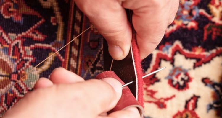 نحوه شیرازه‌ دوزی در فرش‌های ماشینی و دستباف